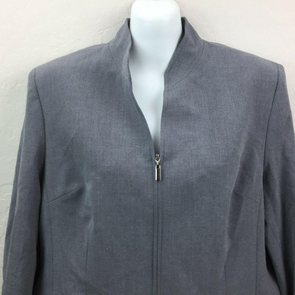 Amanda Smith Women's 8 Gray Zip Up Suit Jacket - Picture 2 of 7